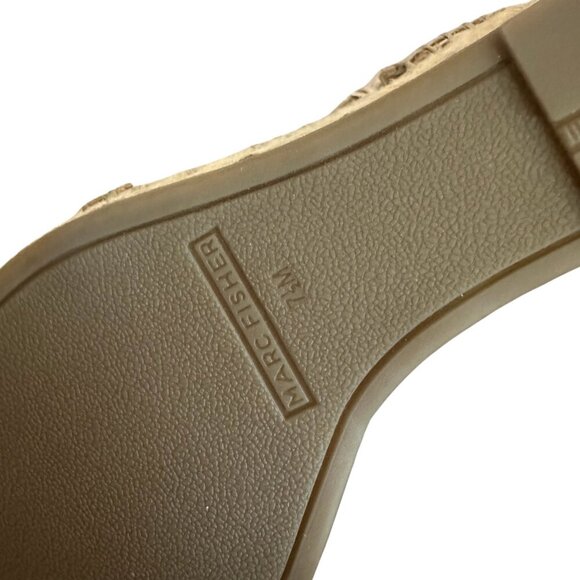 Marc Fisher Kegan Metallic Wedge Sandals Stud Heels Leather Size 7.5 Women's - Picture 11 of 13